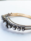 Antique 18k gold rose cut Diamond and imitation diamond bangle