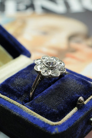 1.54ctw Edwardian diamond halo ring