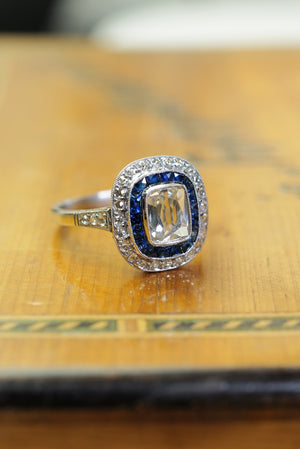 Art deco style target ring