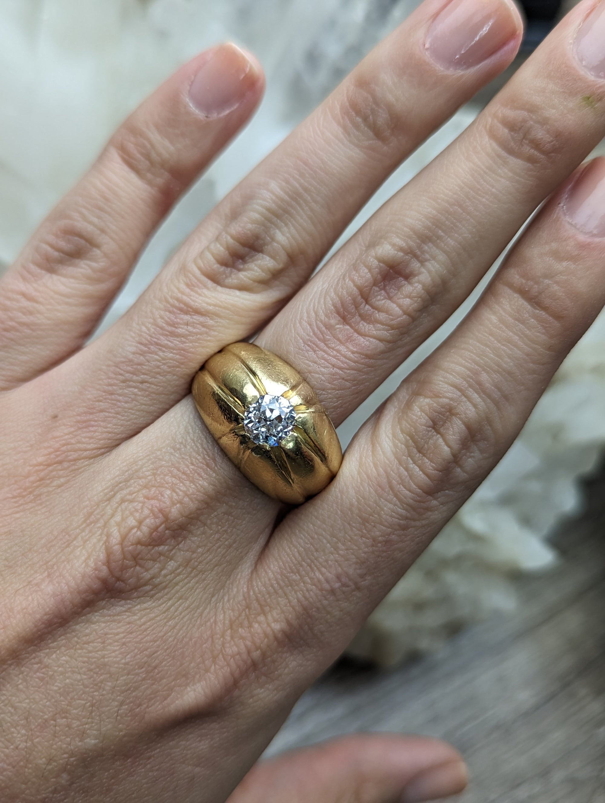1.24ct Old european cut antique ring