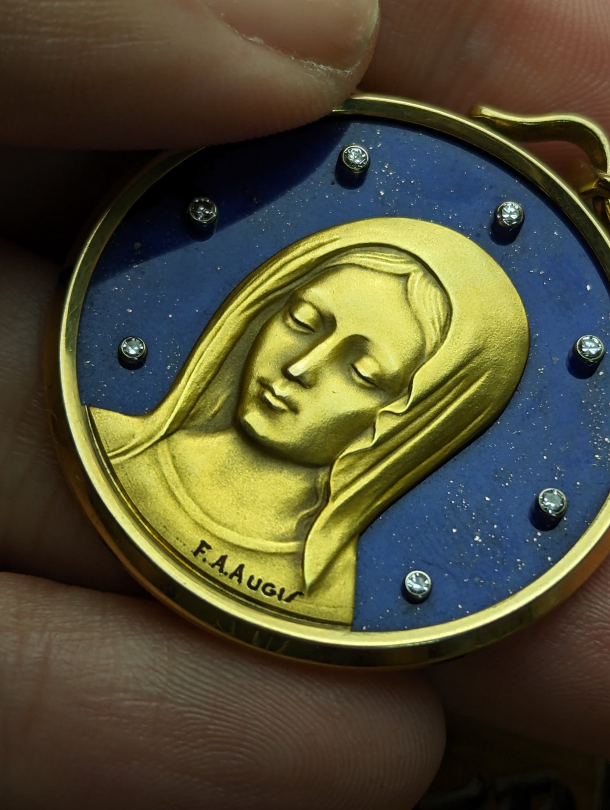 Vintage large signed Augis French medal / charm