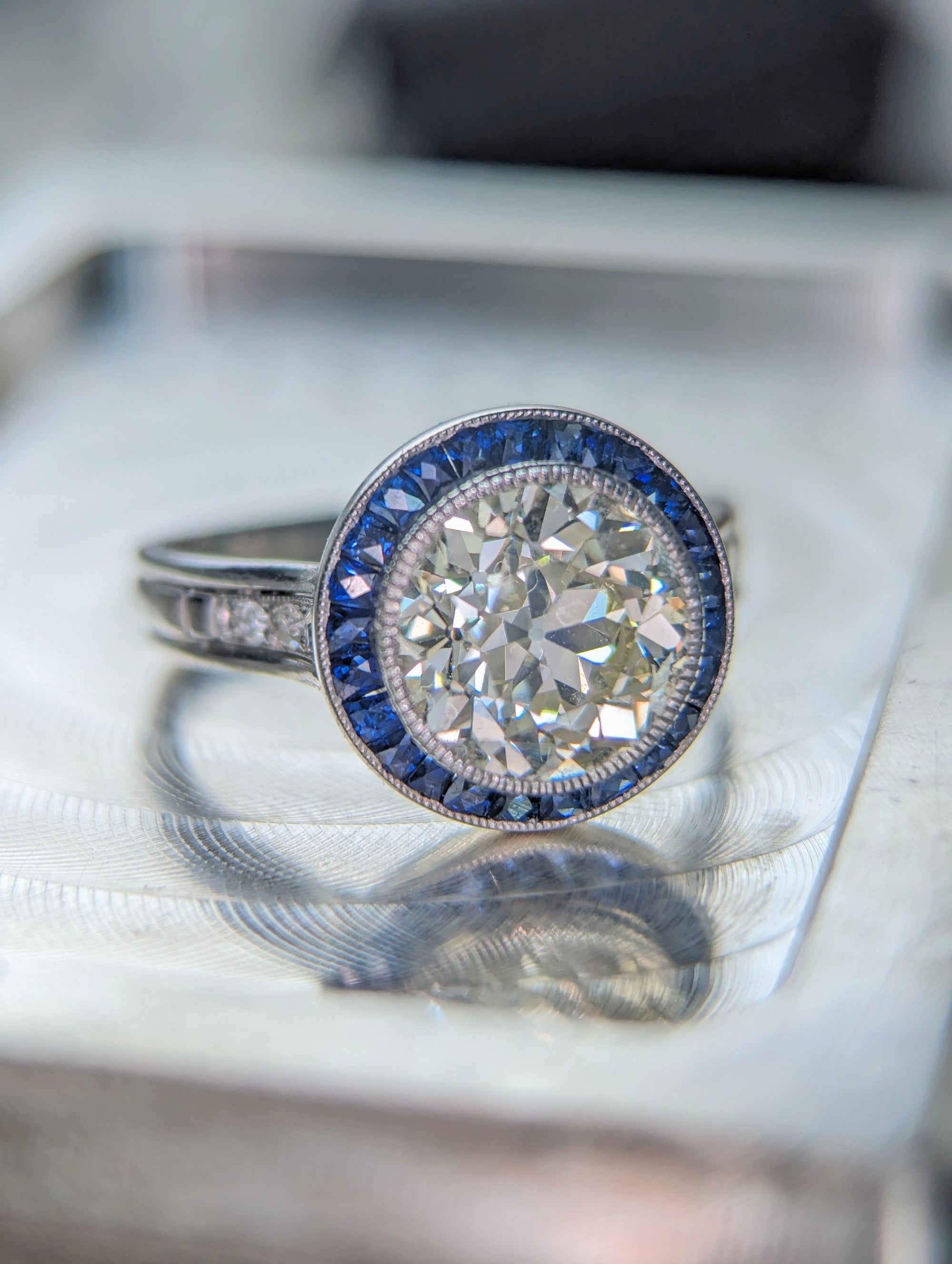 2.15ct center GIA certed diamond ring