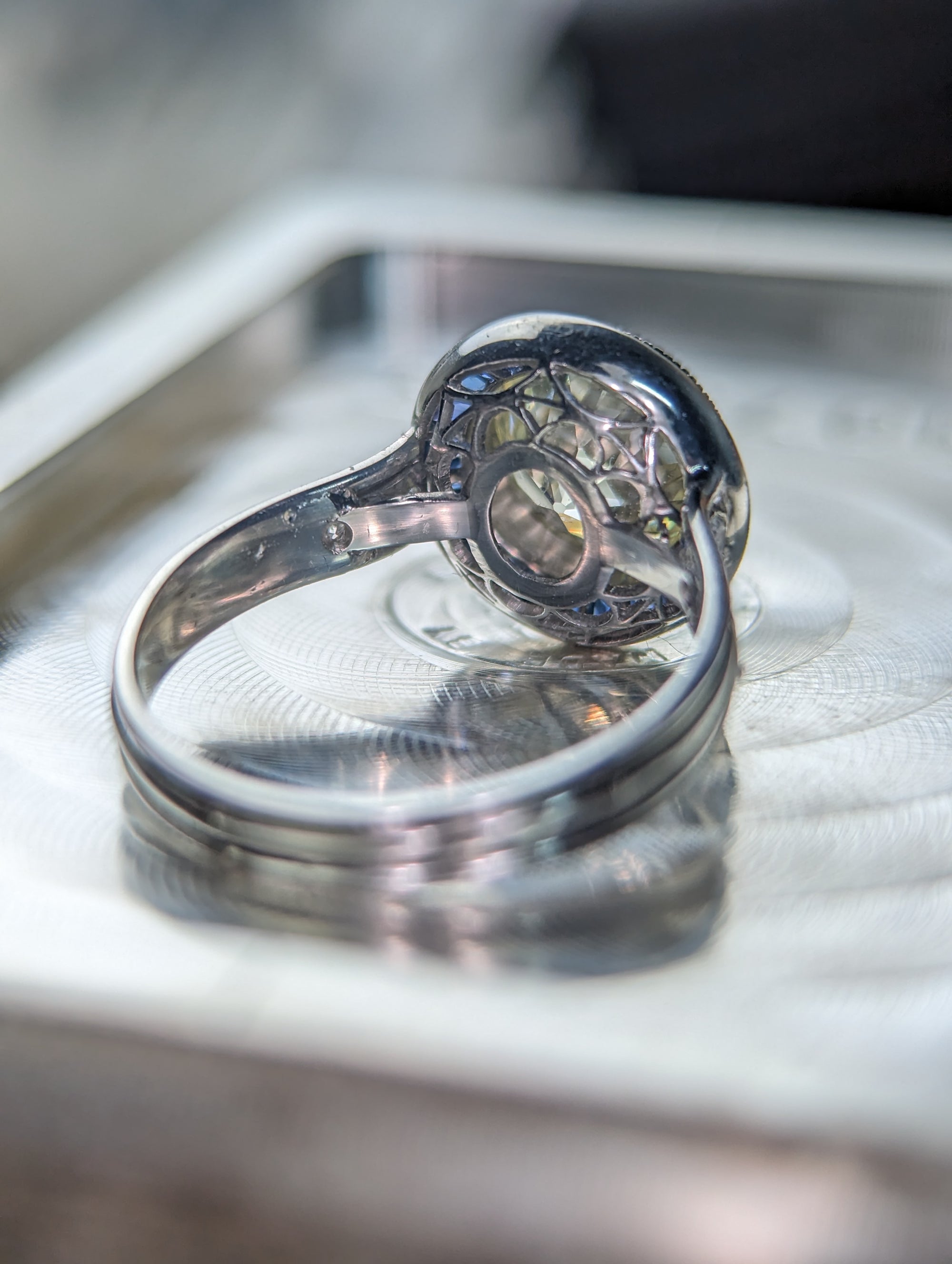2.15ct center GIA certed diamond ring