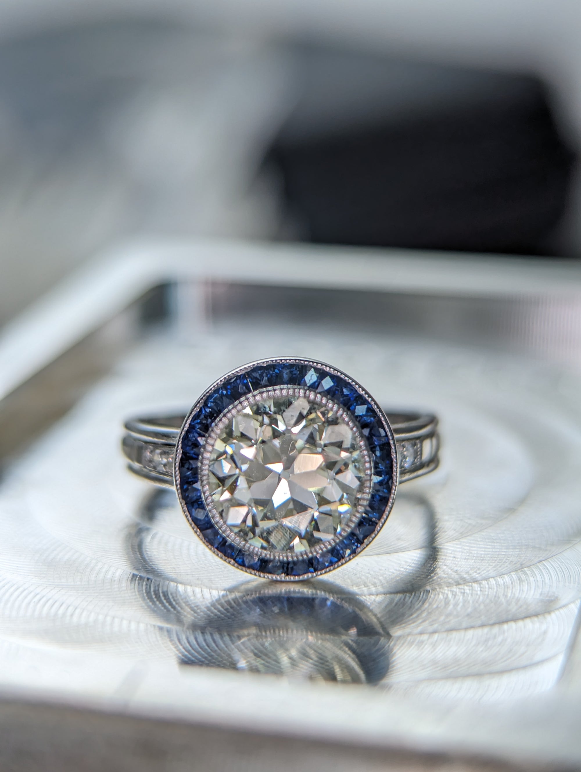 2.15ct center GIA certed diamond ring