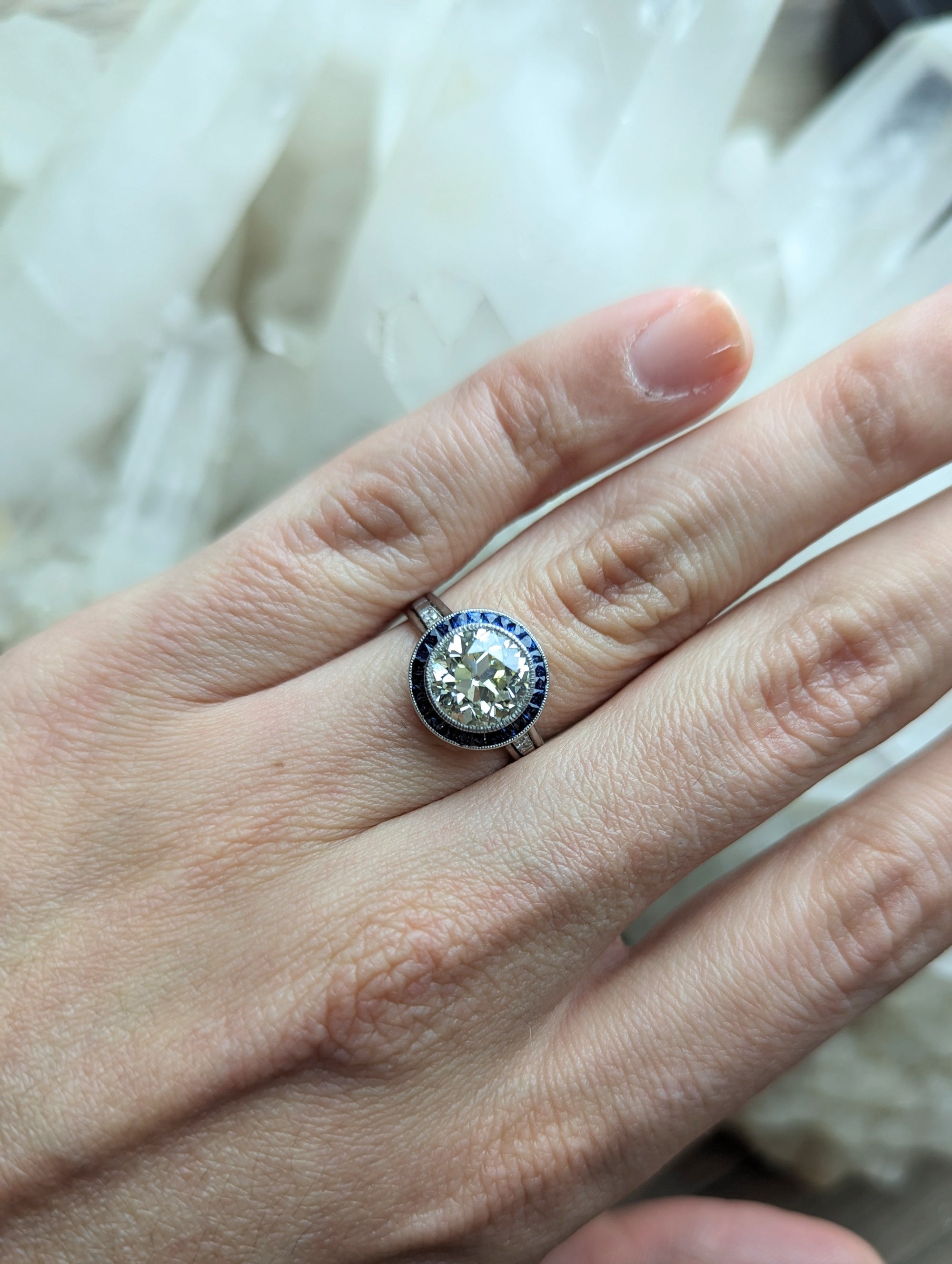 2.15ct center GIA certed diamond ring