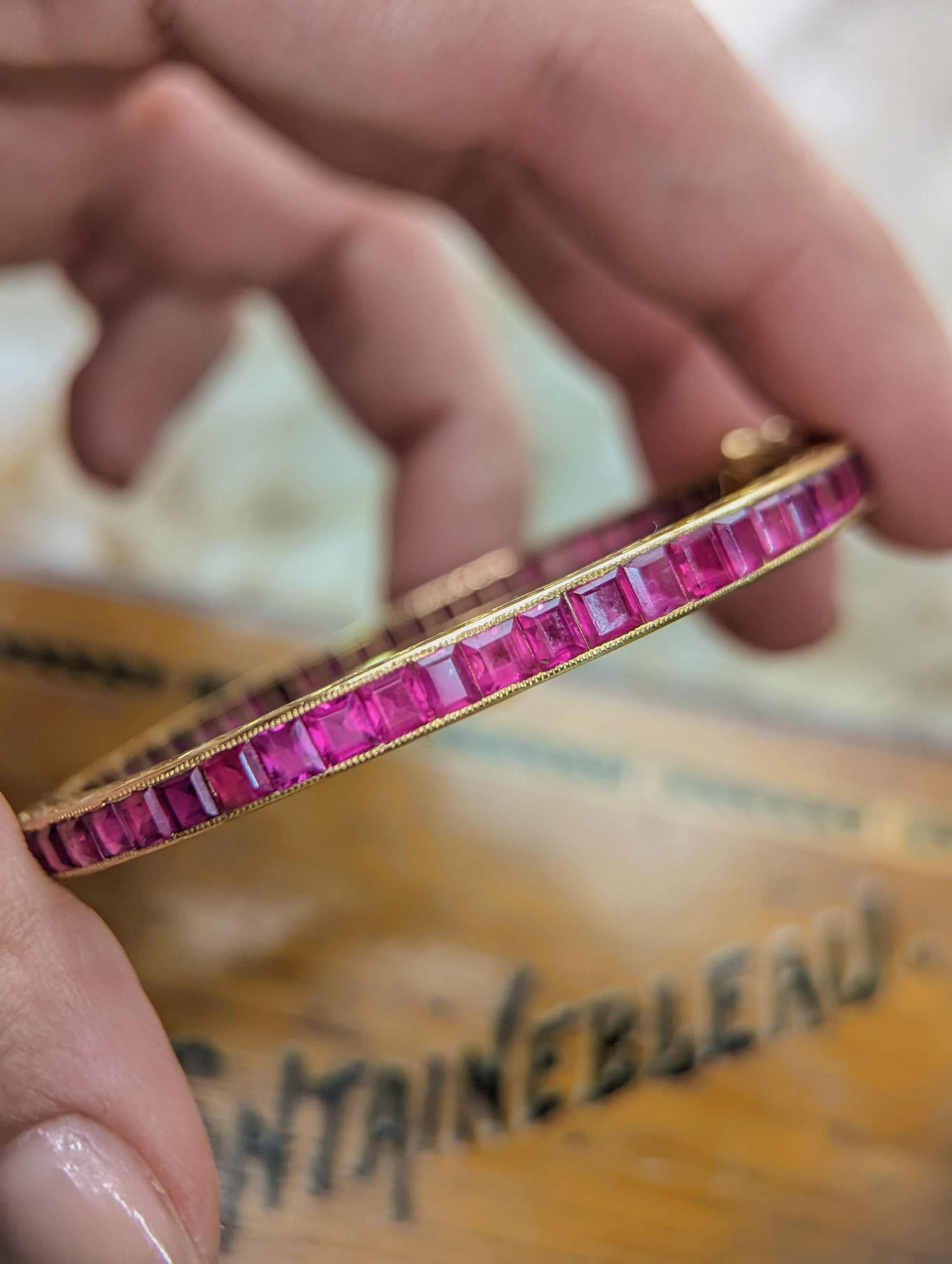 Antique Burma no heat ruby bangle