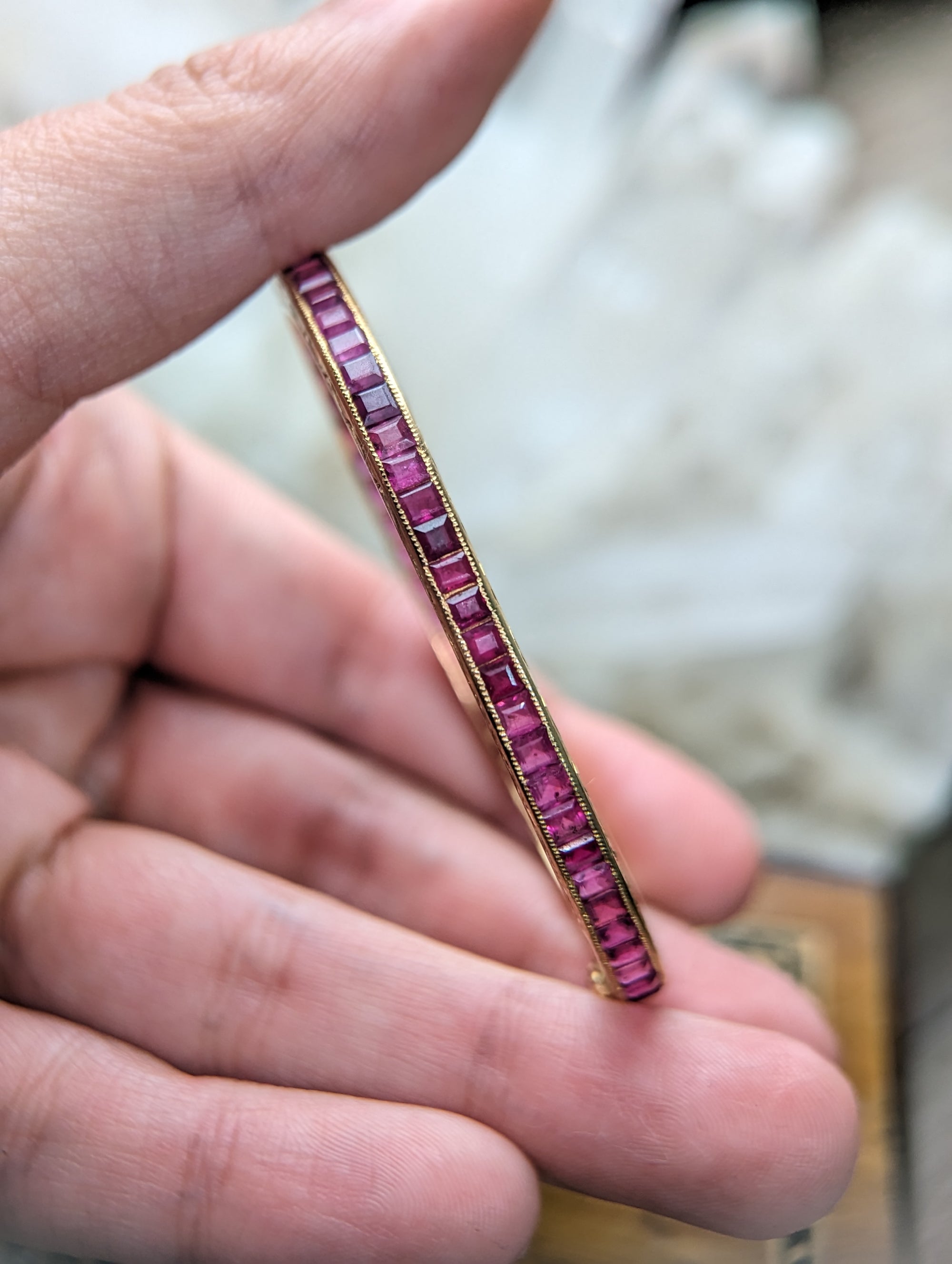 Antique Burma no heat ruby bangle