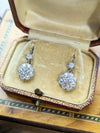 3.60ctw Edwardian style  old cut natural diamond earrings