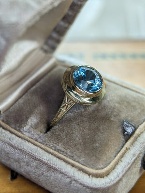 Vintage blue zircon ring