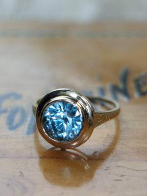 Vintage blue zircon ring