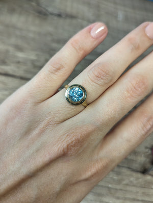 Vintage blue zircon ring