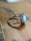 Antique opal and old cut diamond ring