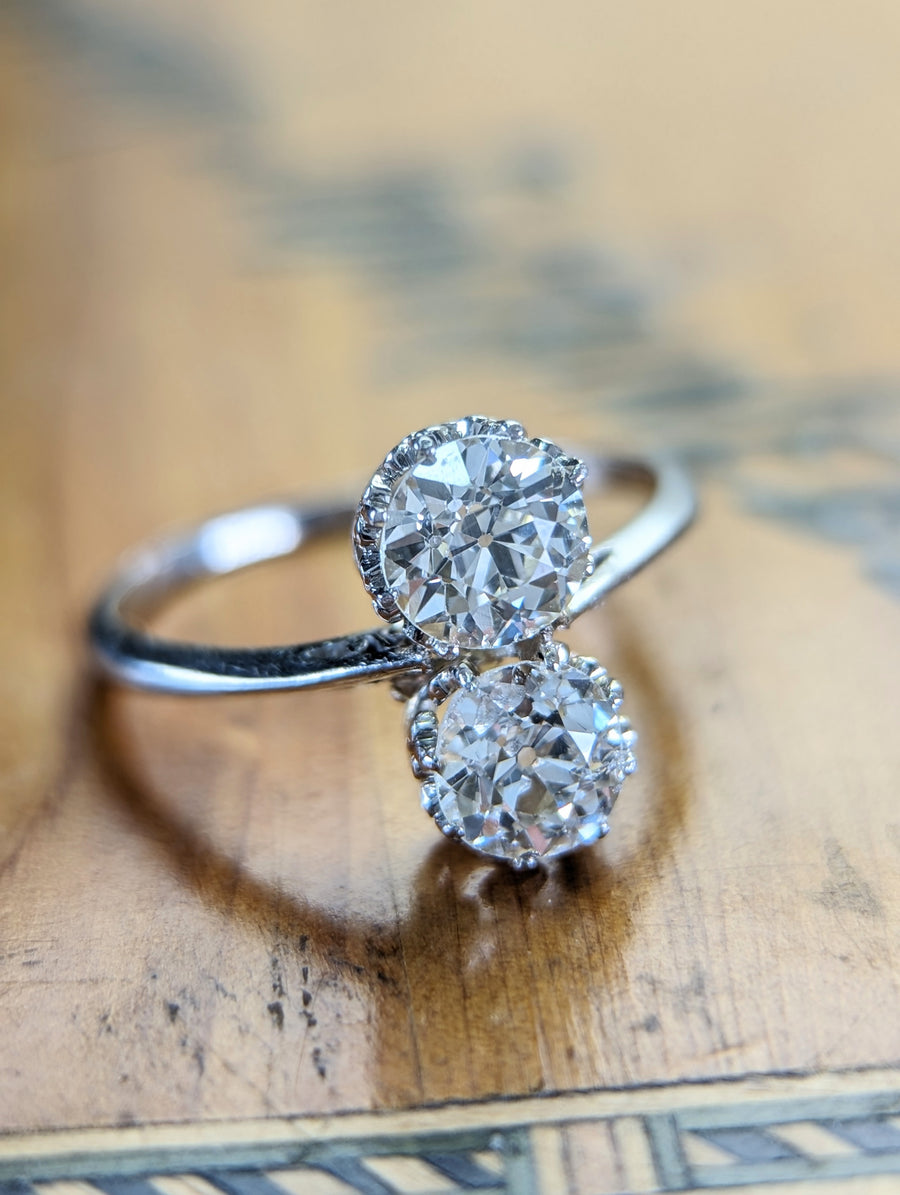 1.97CTW Antique Old European cut diamond ring
