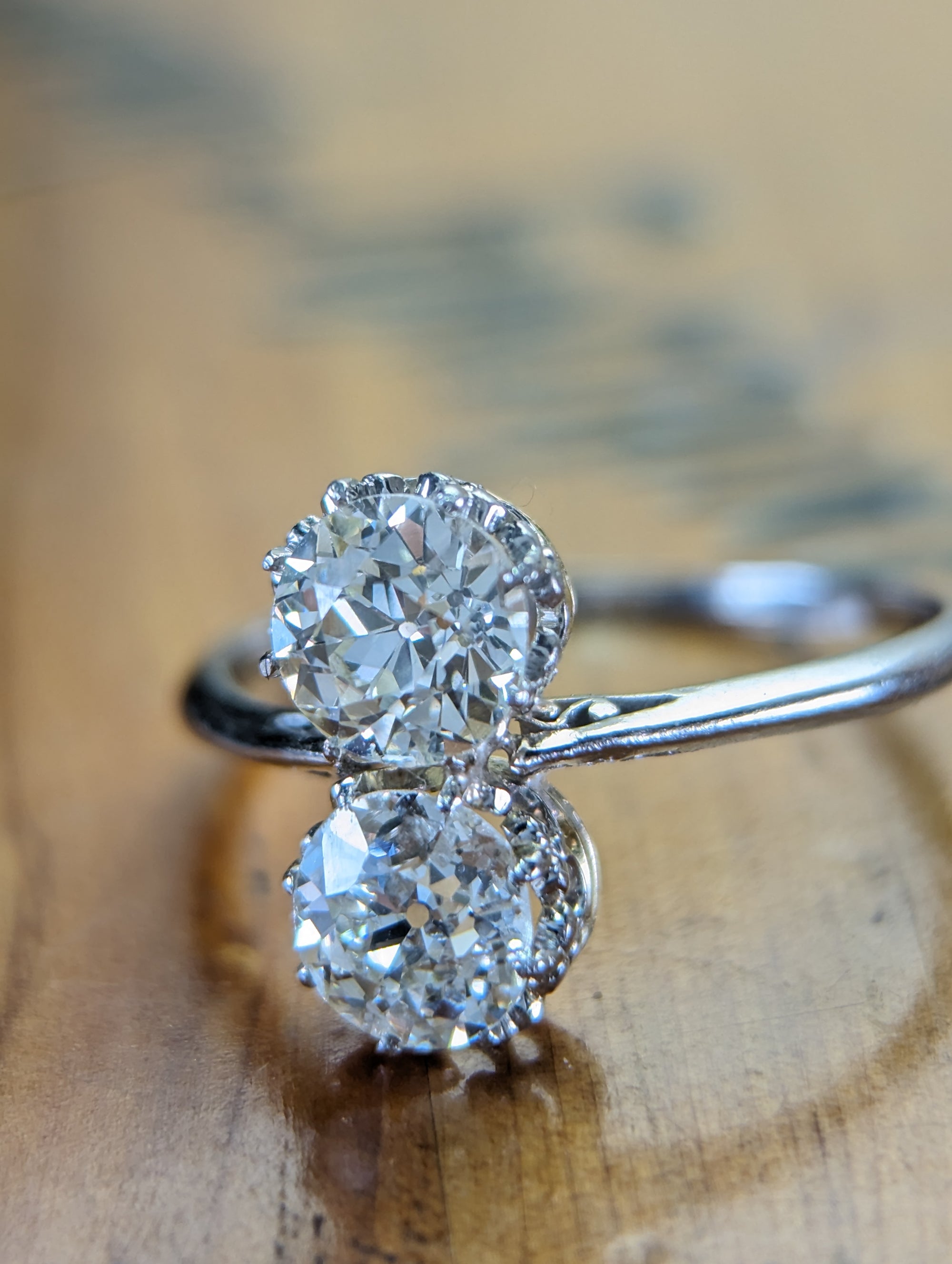 1.97CTW Antique Old European cut diamond ring