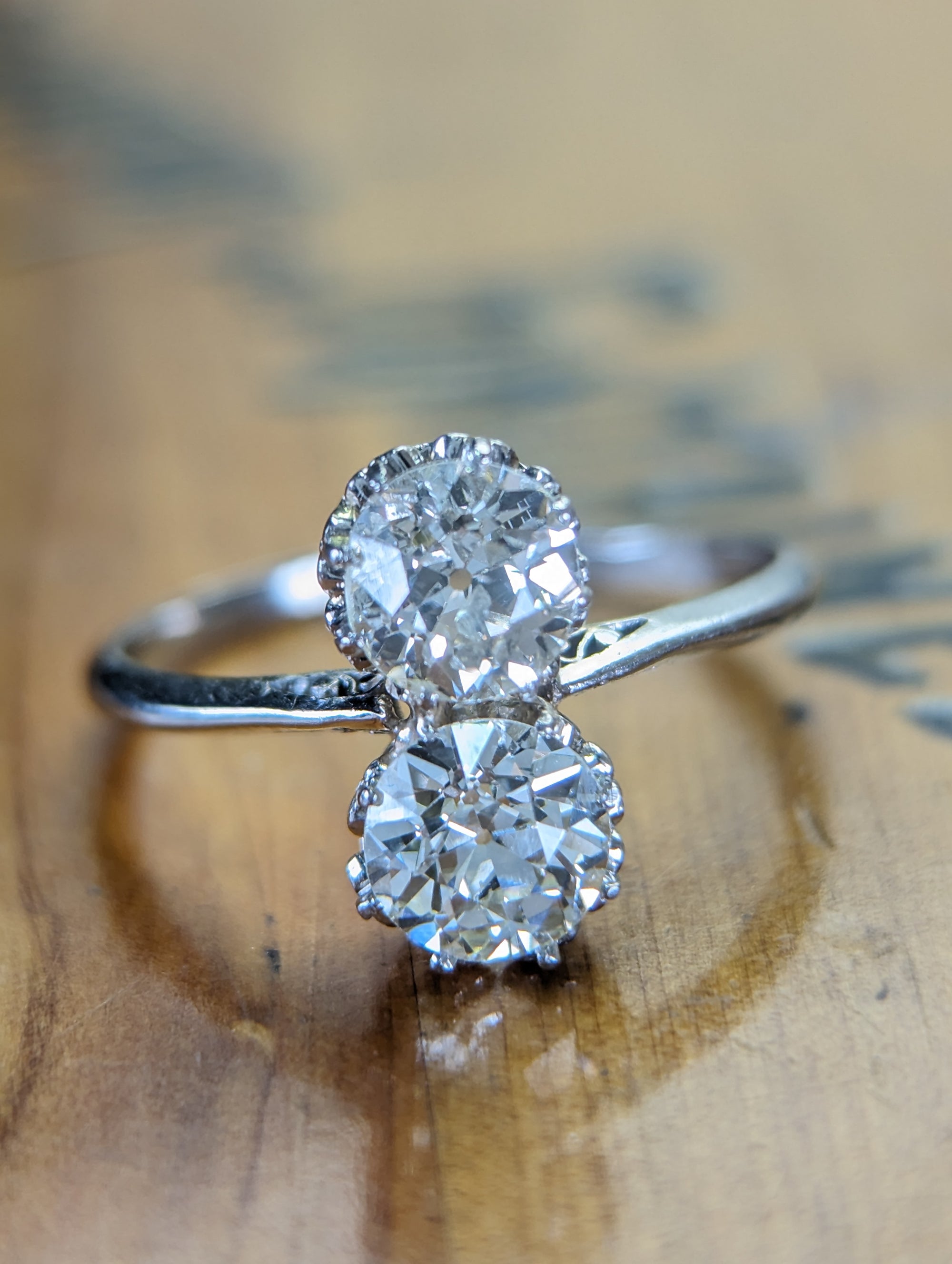 1.97CTW Antique Old European cut diamond ring
