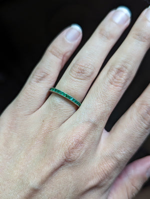 Vintage Emerald eternity band