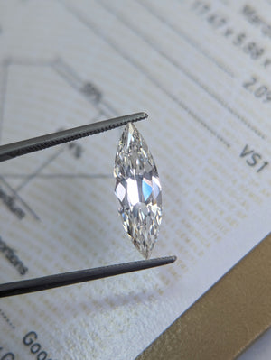 2.09ct Antique Marquis diamond GIA J VS1