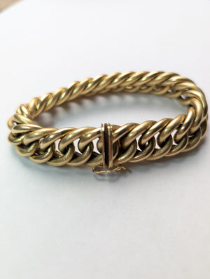 Heavy 18k yellow gold curb link bracelet