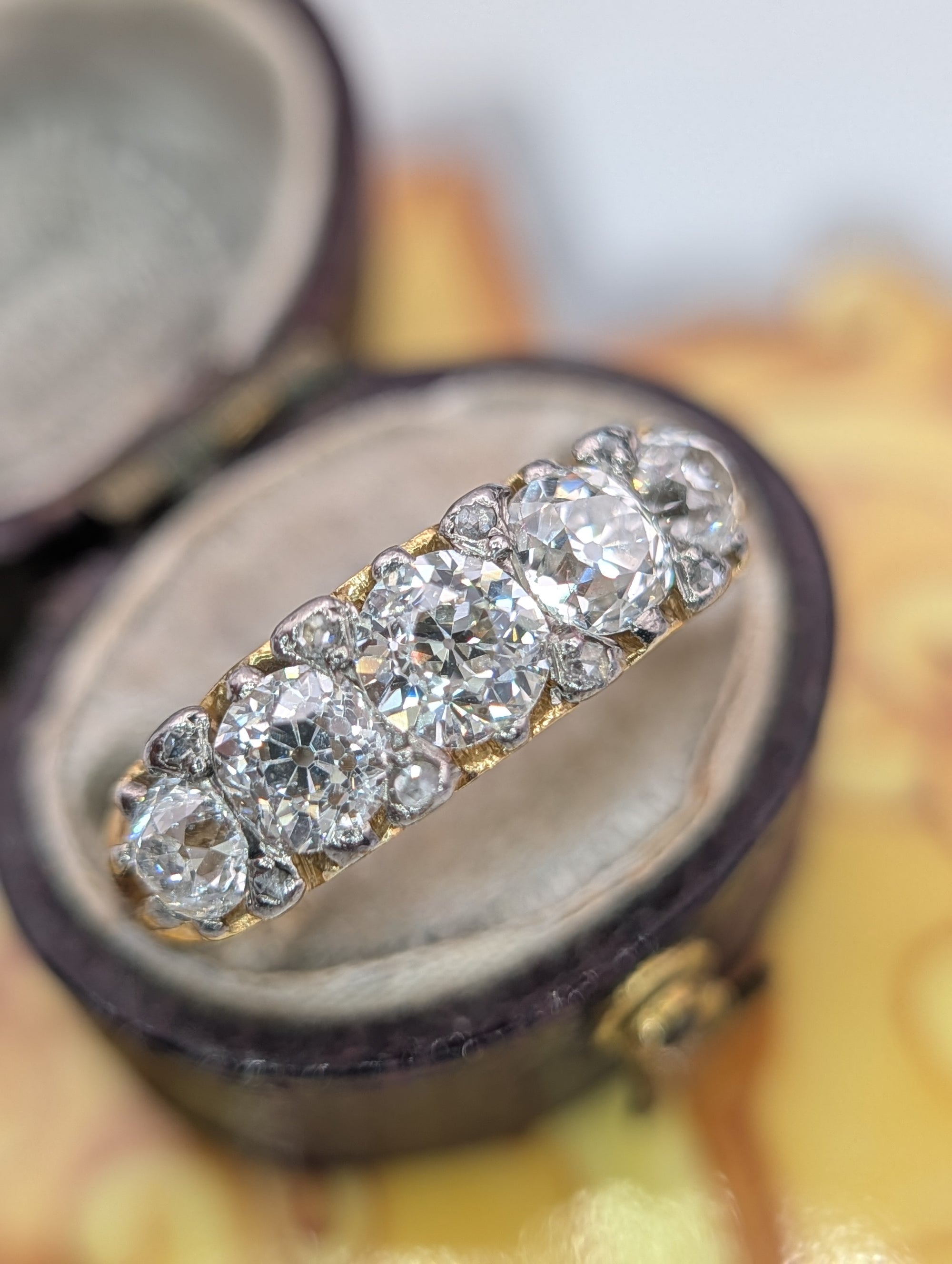 Old European cut diamonds and tiny rose cut accents