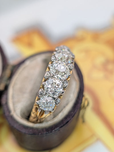 Angled view of the ring and gold shoulders