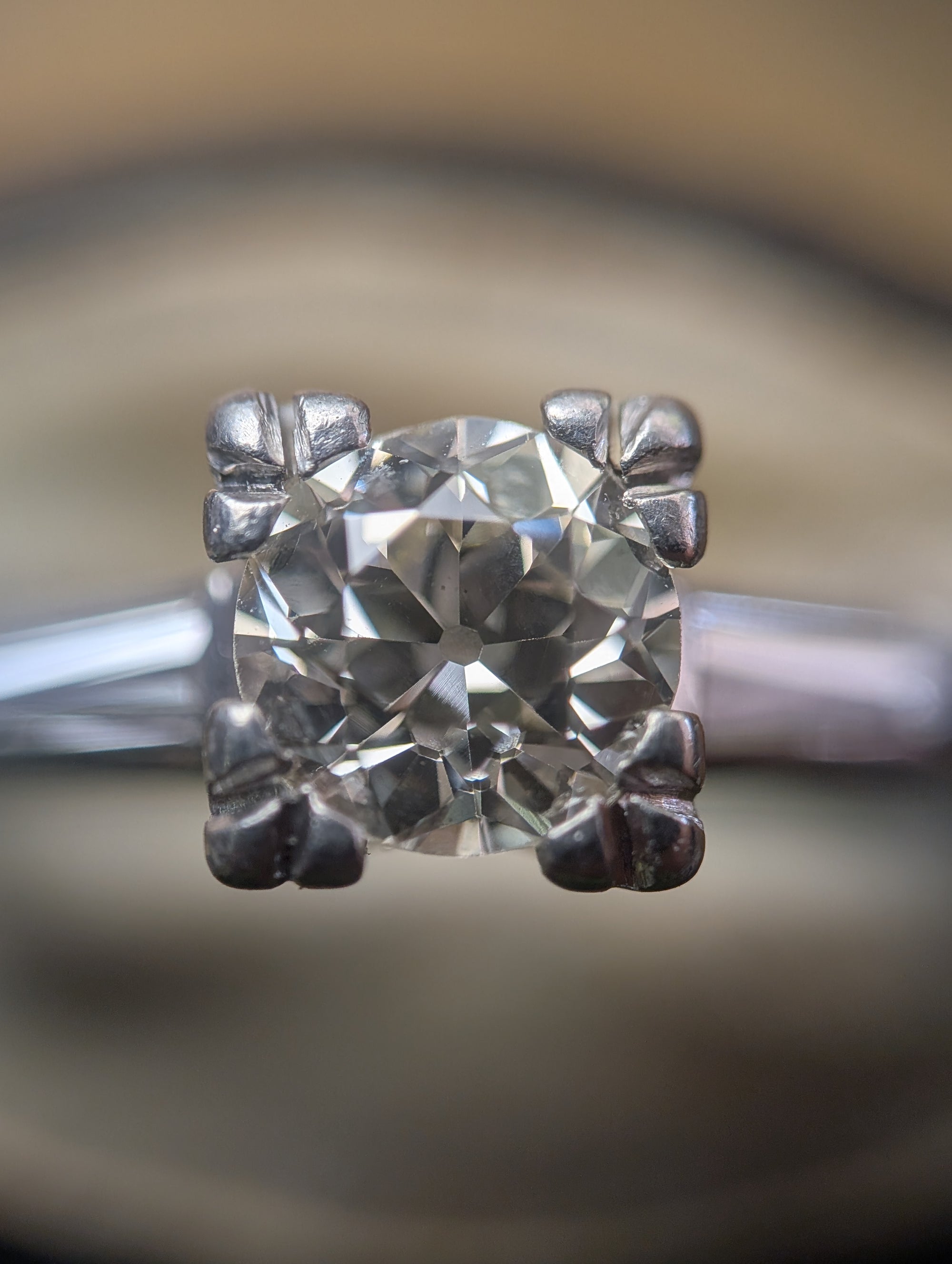 1.13ctw Antique Platinum diamond ring