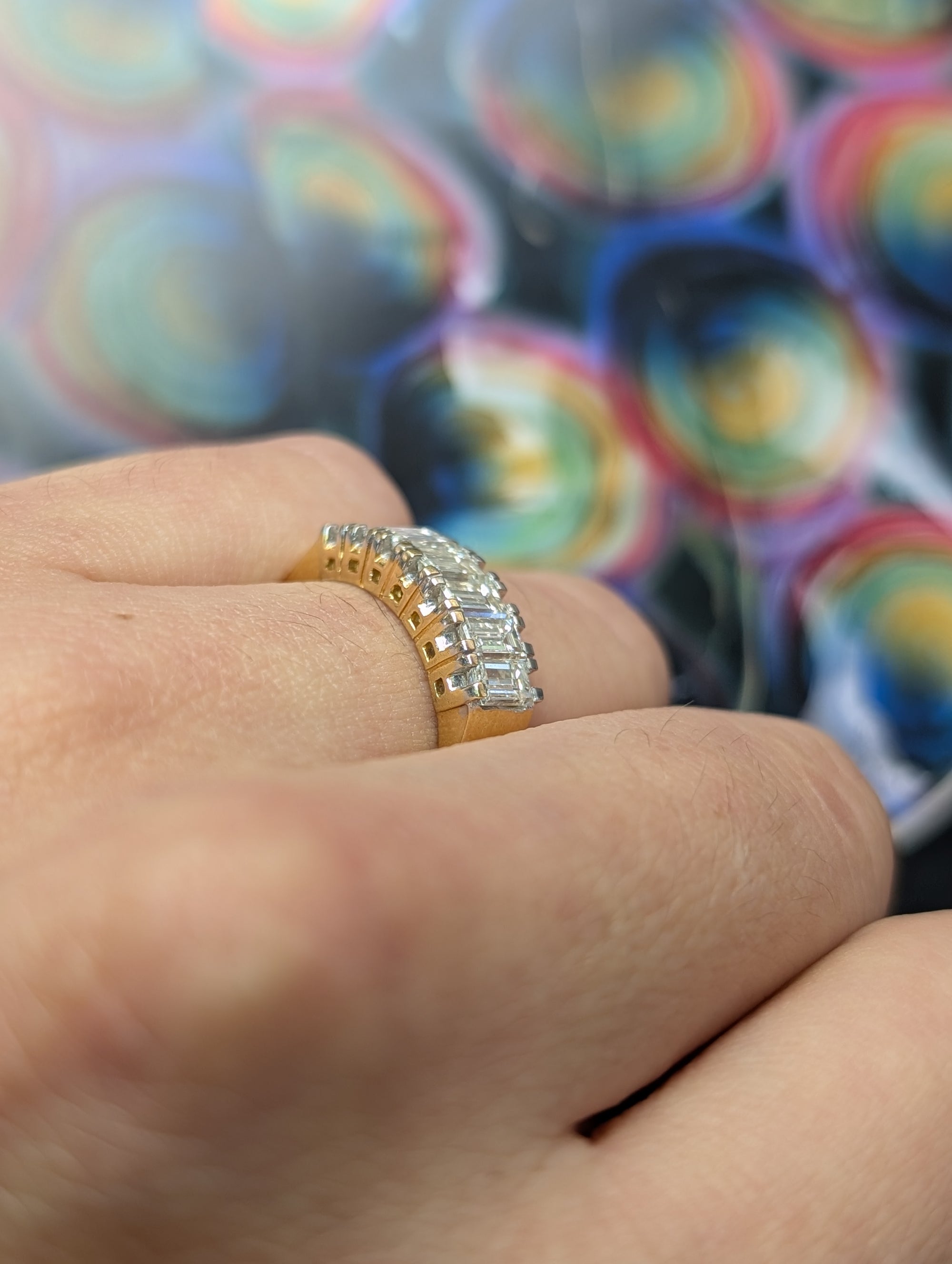 1.5ctw Vintage baguette diamond band