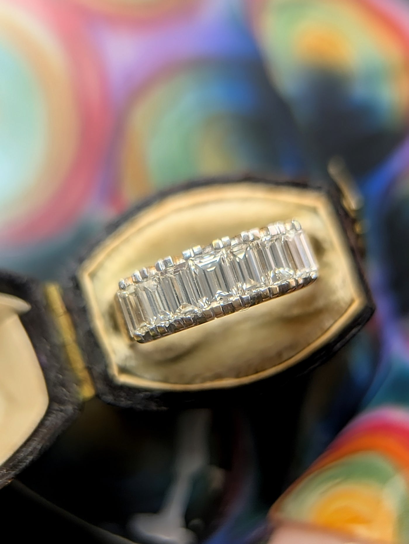 1.5ctw Vintage baguette diamond band