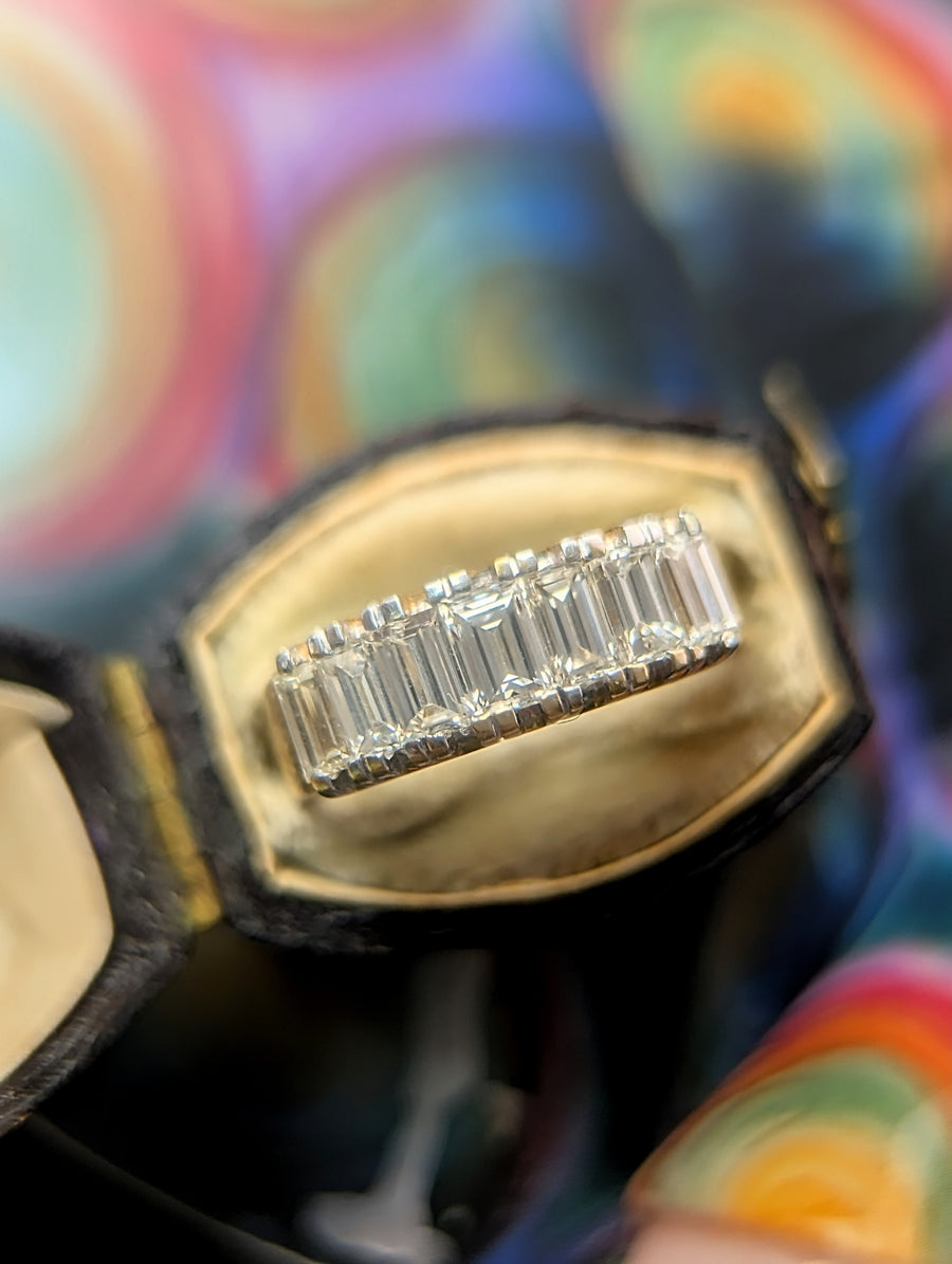 1.5ctw Vintage baguette diamond band