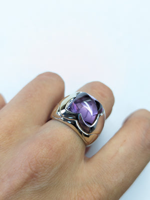 Bvlgari Amethyst pyramid ring