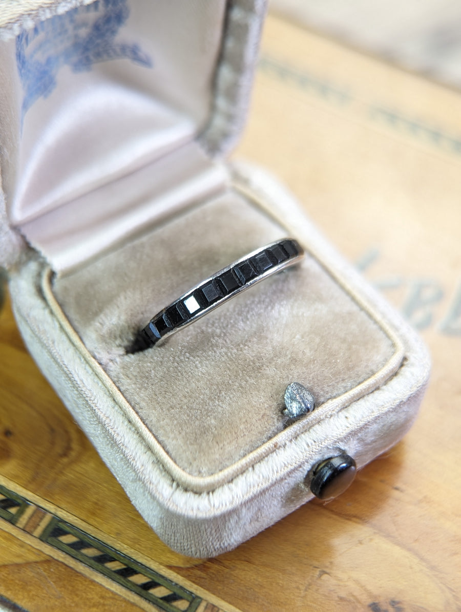 Vintage onyx eternity band