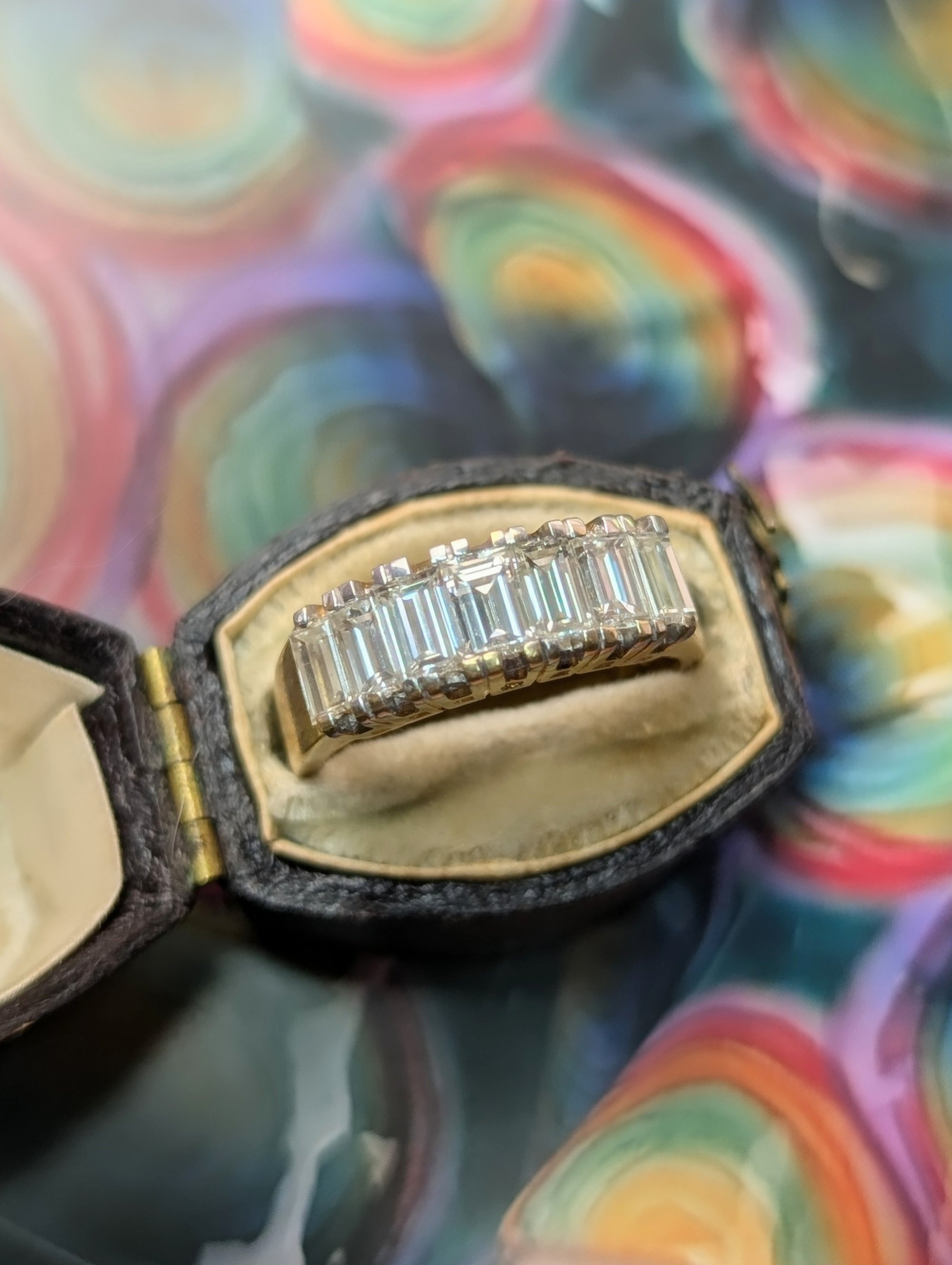 1.5ctw Vintage baguette diamond band