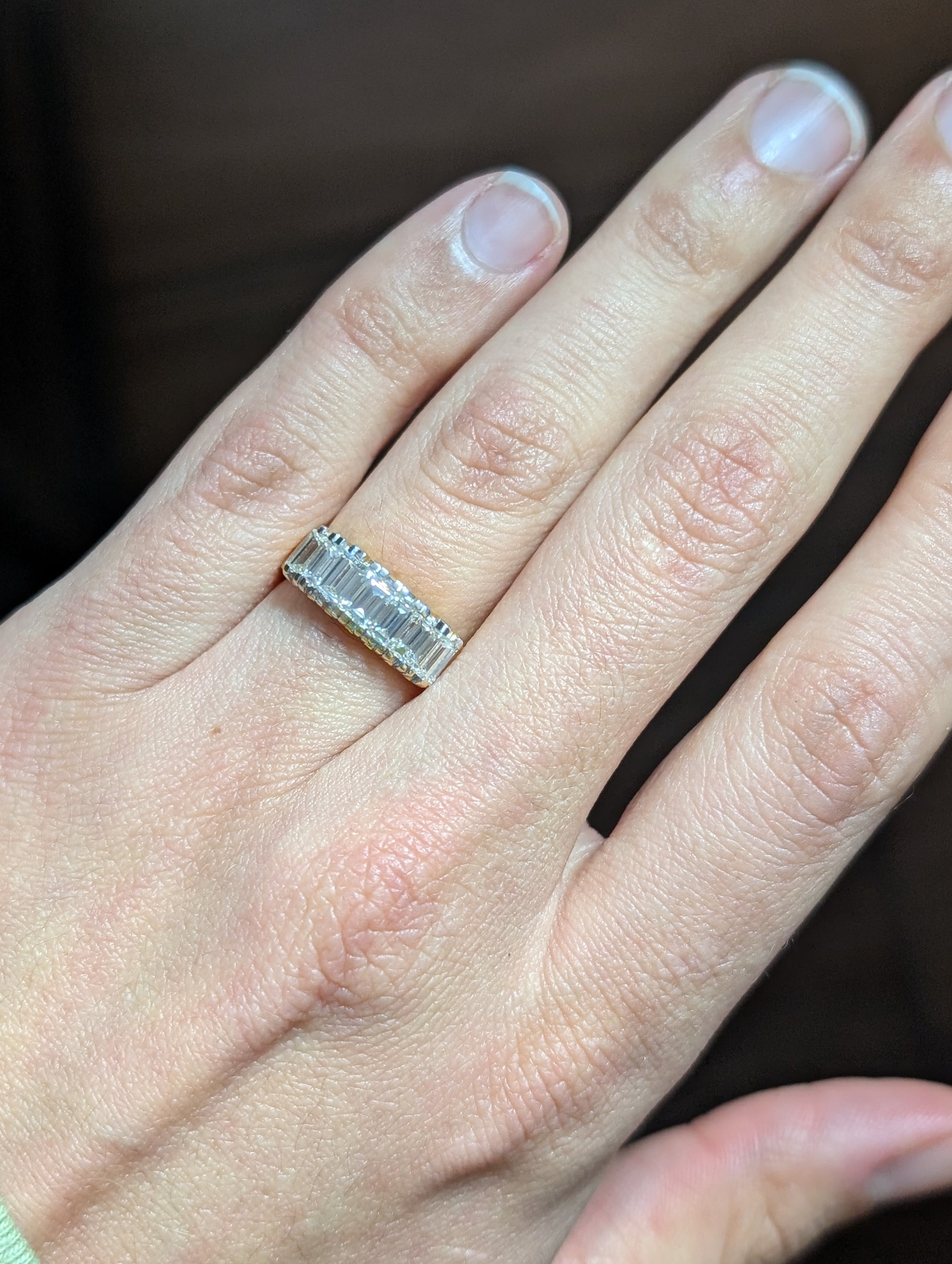 1.5ctw Vintage baguette diamond band