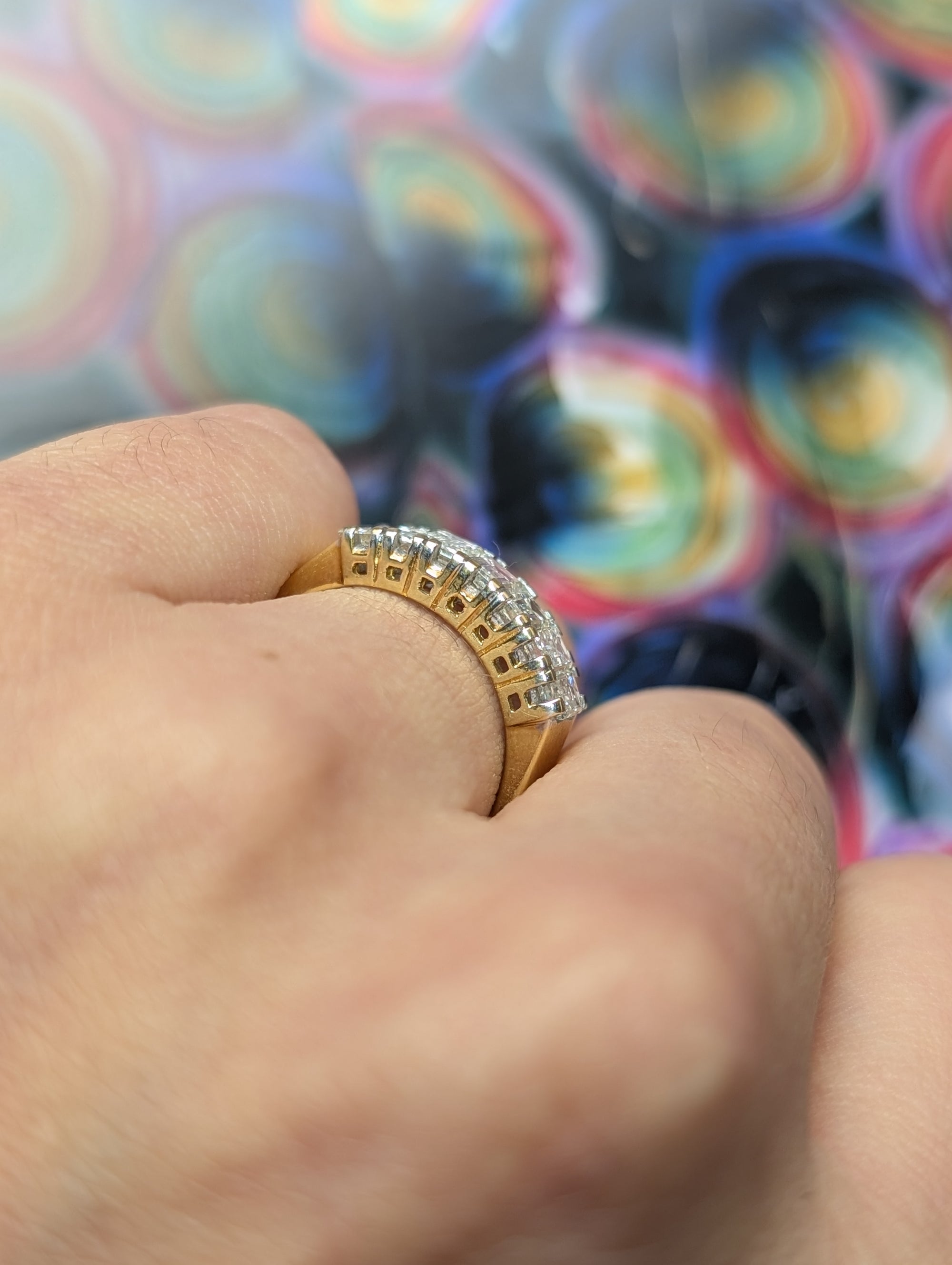 1.5ctw Vintage baguette diamond band