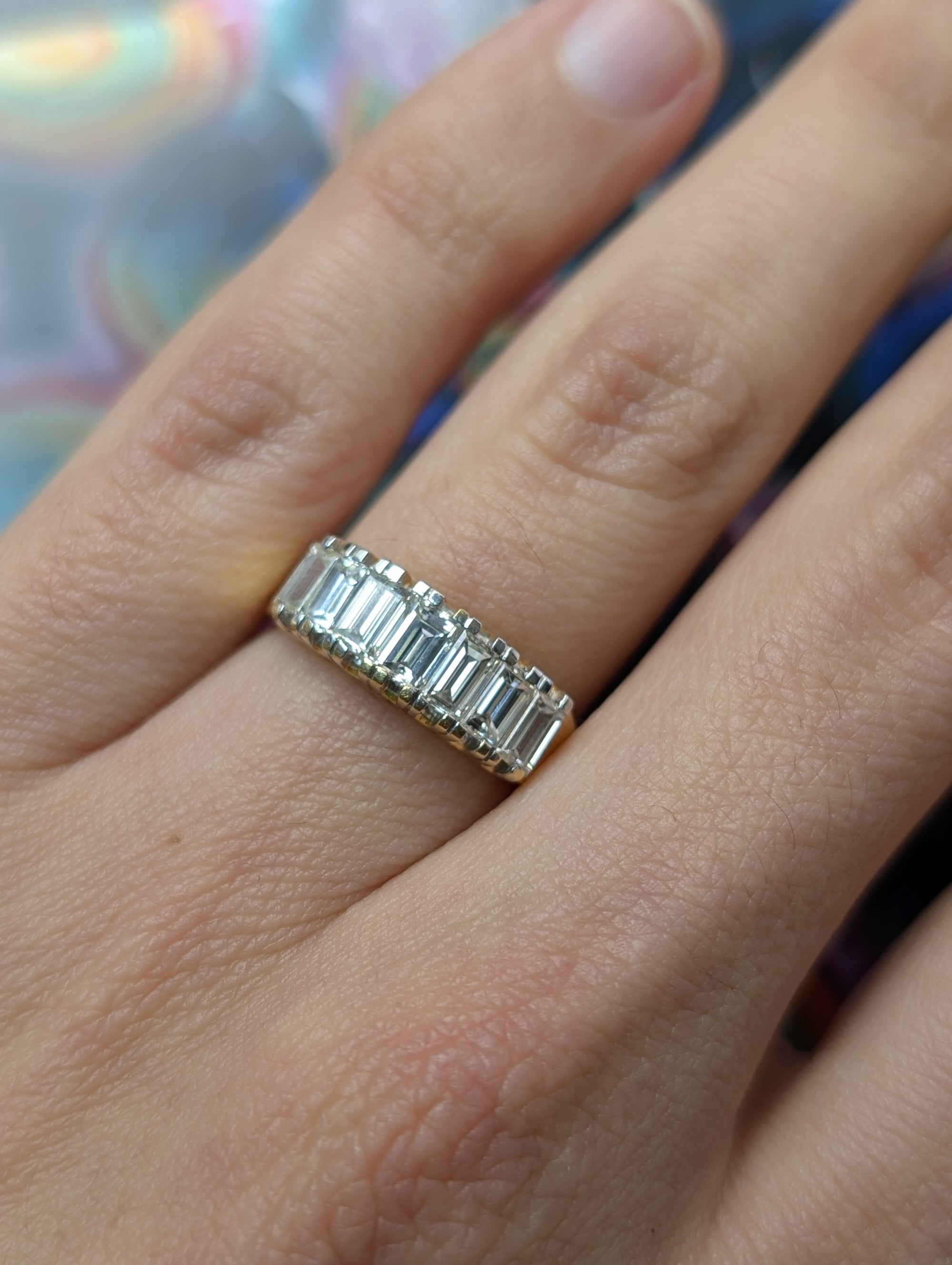 1.5ctw Vintage baguette diamond band