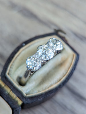 Antique 1.18ctw Old European cut  diamond band