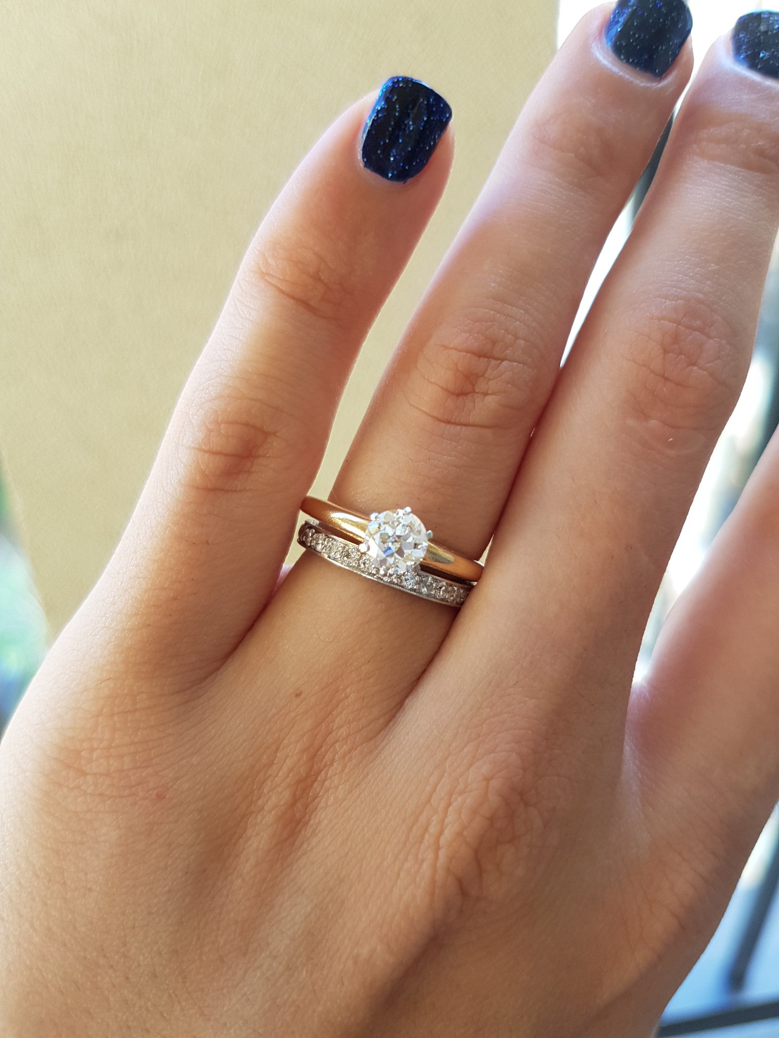 OLD EUROPEAN CUT DIAMOND SOLITAIRE IN WHITE GOLD - SinCityFinds Jewelry