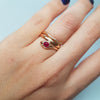 VINTAGE RUBY AND DIAMOND GOLD SNAKE RING - SinCityFinds Jewelry