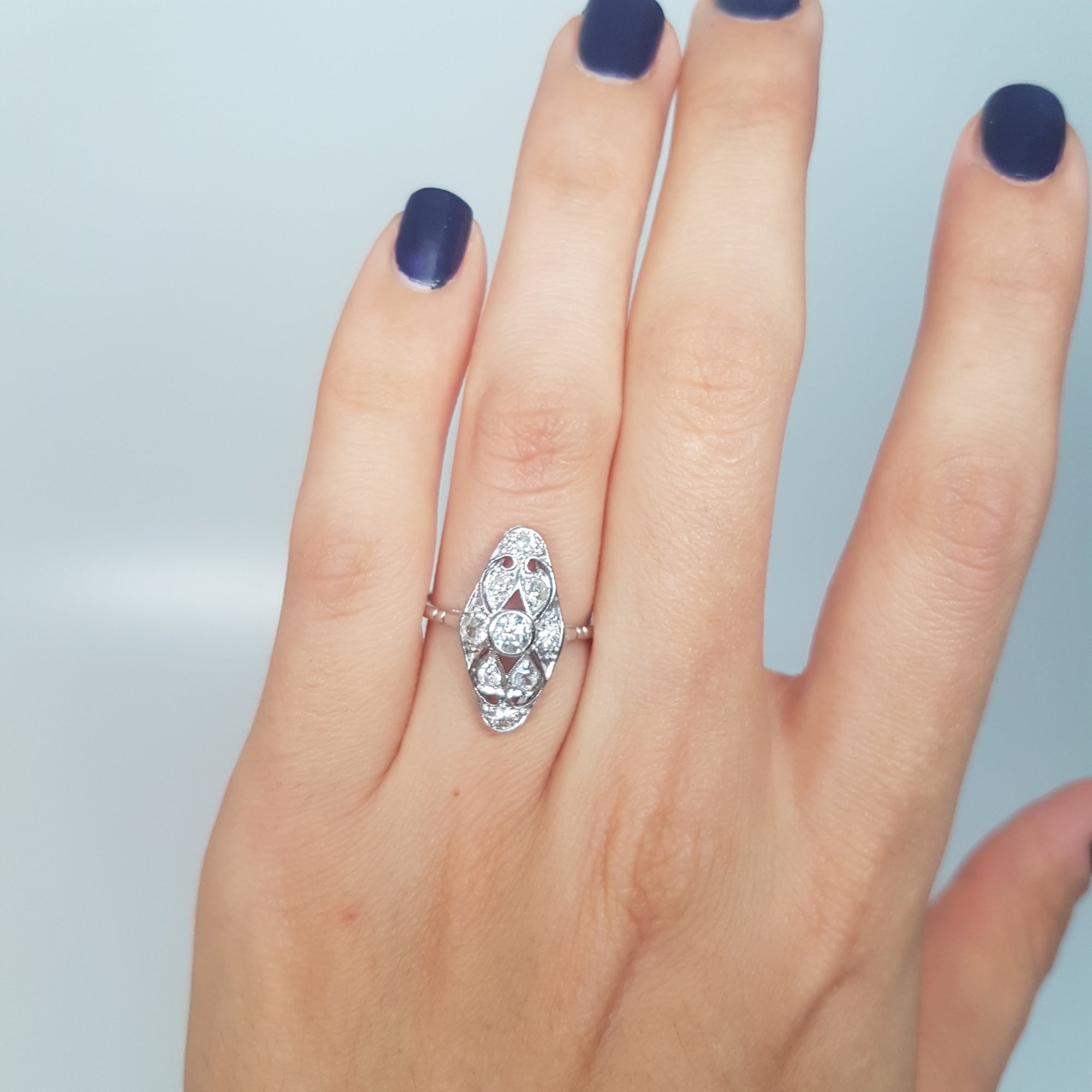 0.68CTW EDWARDIAN OLD CUT DIAMOND RING IN PLATINUM - SinCityFinds Jewelry