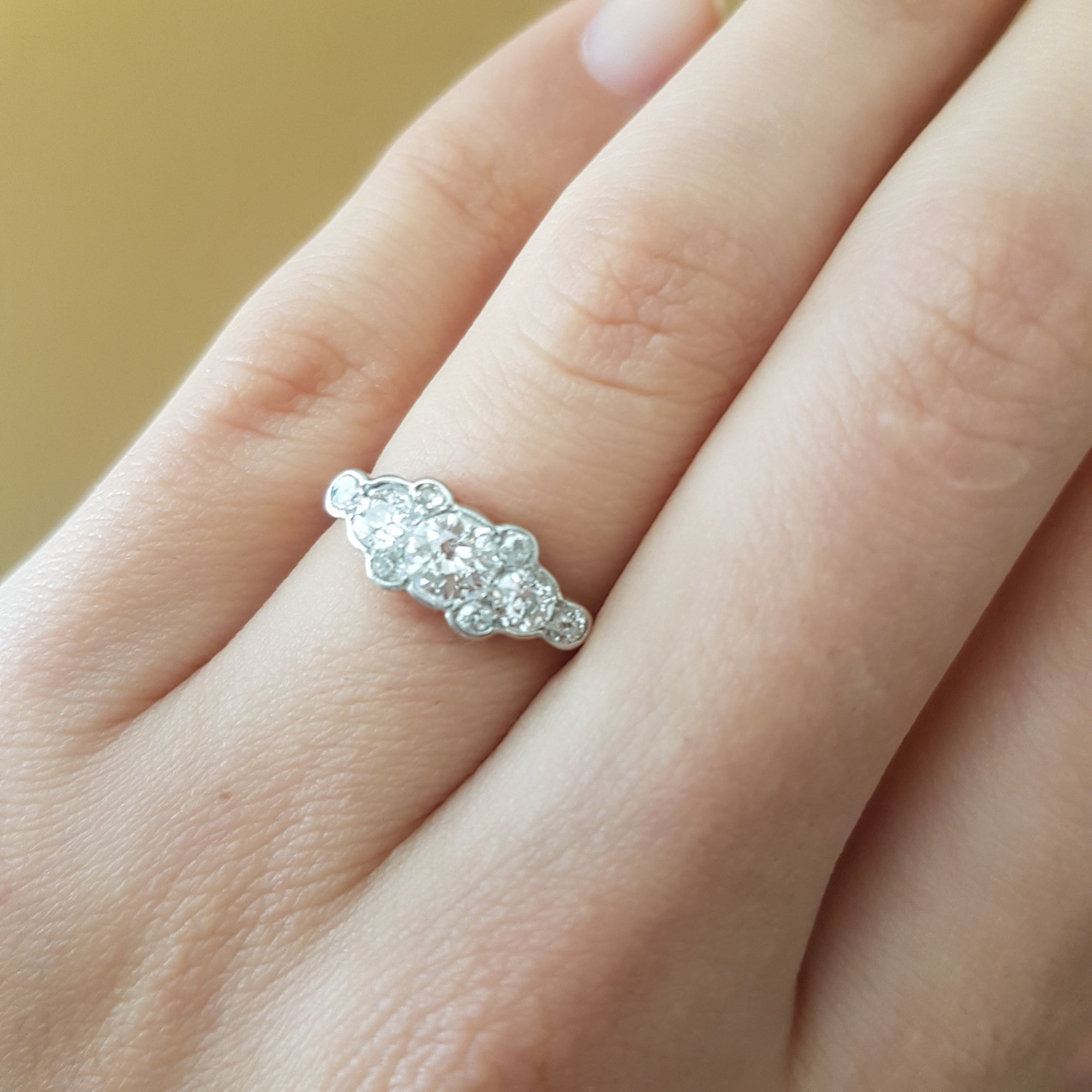 0.76CTW ANTIQUE OLD EUROPEAN 5 DIAMOND STYLE ANNIVERSARY RING - SinCityFinds Jewelry