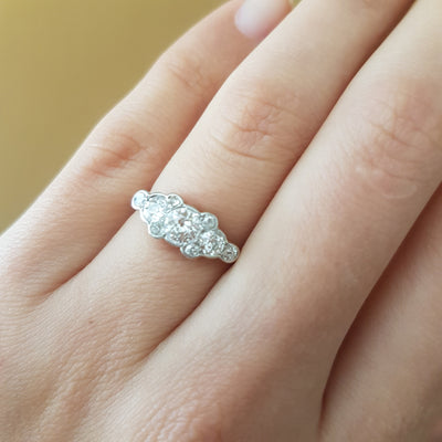 0.76CTW ANTIQUE OLD EUROPEAN 5 DIAMOND STYLE ANNIVERSARY RING - SinCityFinds Jewelry