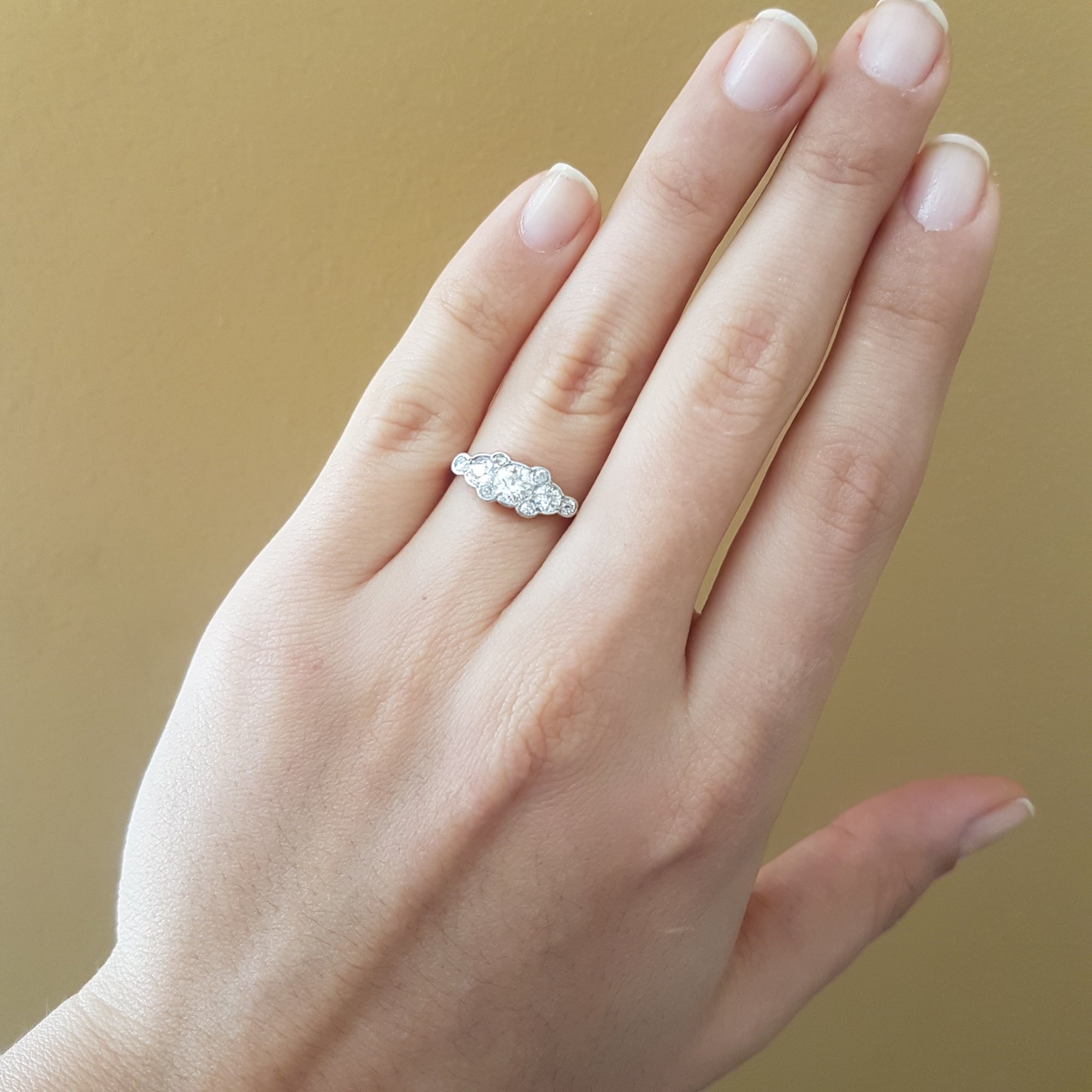 0.76CTW ANTIQUE OLD EUROPEAN 5 DIAMOND STYLE ANNIVERSARY RING - SinCityFinds Jewelry