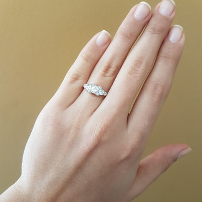 0.76CTW ANTIQUE OLD EUROPEAN 5 DIAMOND STYLE ANNIVERSARY RING - SinCityFinds Jewelry