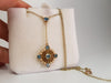 1CT AQUAMARINE AND SEED PEARL VICTORIAN / NOUVEAU 15K GOLD NECKLACE - SinCityFinds Jewelry