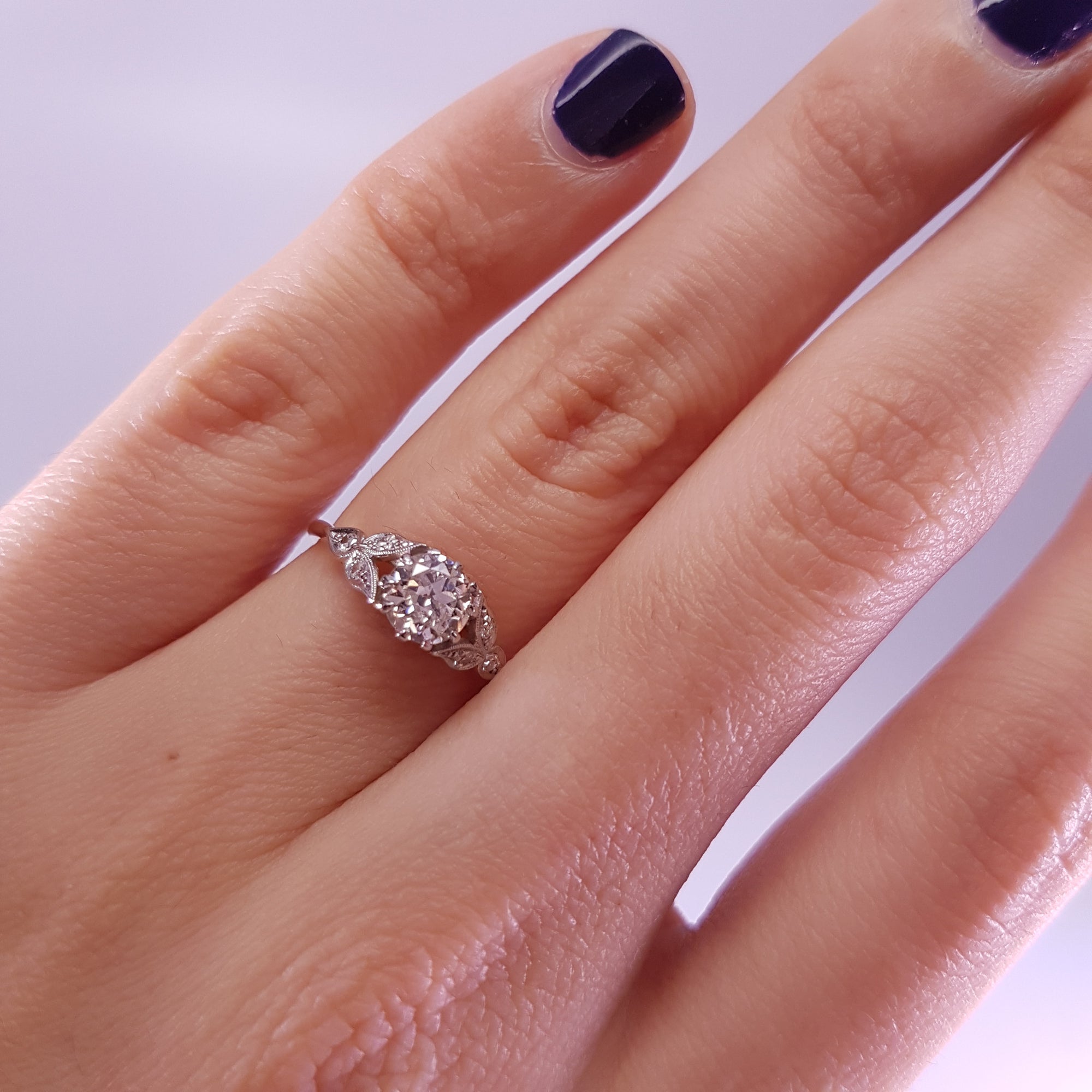 0.62CTW VINTAGE OLD EUROPEAN CUT DIAMOND RING - SinCityFinds Jewelry