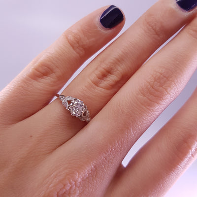 0.62CTW VINTAGE OLD EUROPEAN CUT DIAMOND RING - SinCityFinds Jewelry