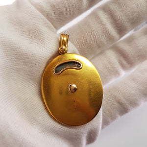 ANTIQUE 18K GOLD DIAMOND AND GARNET MEMORIAL LOCKET - SinCityFinds Jewelry