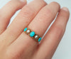 ANTIQUE TURQUOISE AND PEARL 5 STONE BAND IN YELLOW GOLD - SinCityFinds Jewelry