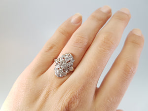 0.40CTW ART DECO TRANSITIONAL CUT DIAMOND SHIELD STYLE RING - SinCityFinds Jewelry