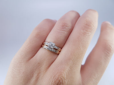 0.30CTW VINTAGE DIAMOND WEDDING SET SIGNED BLUEBIRD - SinCityFinds Jewelry