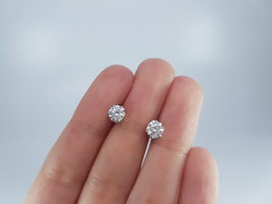 1CTW  JAMES ALLEN DIAMOND STUDS IN SCALLOPED 6 PRONG BASKET - SinCityFinds Jewelry